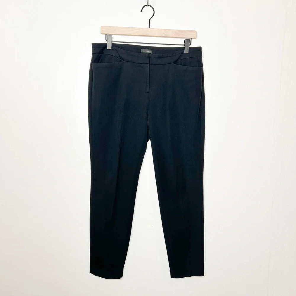 Halogen Womens Business Casual Slim‎ Straight Leg Black Trouser Pants 8
